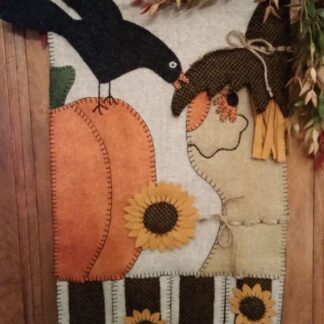Fall Friendships Wool Applique Wall Hanging