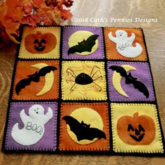 Happy Halloween Wool Applique Candle Mat