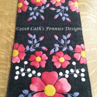 Blossoms and Blooms Wool Applique Table Runner