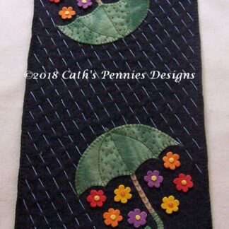 Showers Bring Flowers Wool Applique Table Runner