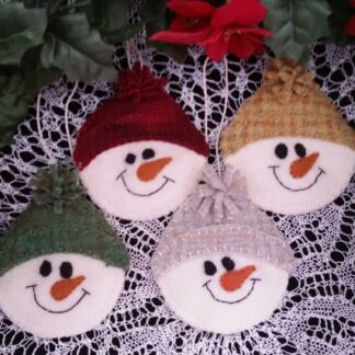 Snow Face Wool Applique Ornament