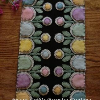 Springtime Garden Wool Applique Table Runner