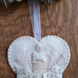 Winter White Wool Applique Ornament