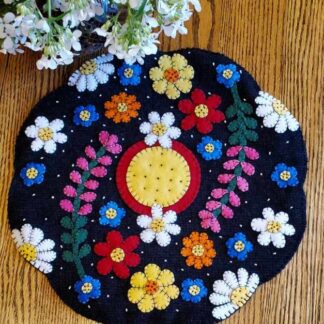 "Wildflowers!" Wool Applique Candle Mat