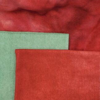2 Reds, 1 Green, 100% Hand-Dyed Wool Bundle (only available for US customers)