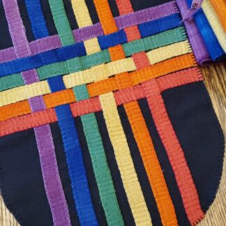 One-of-a-Kind "Rainbow Glow" Finished Wool Applique Table Runner